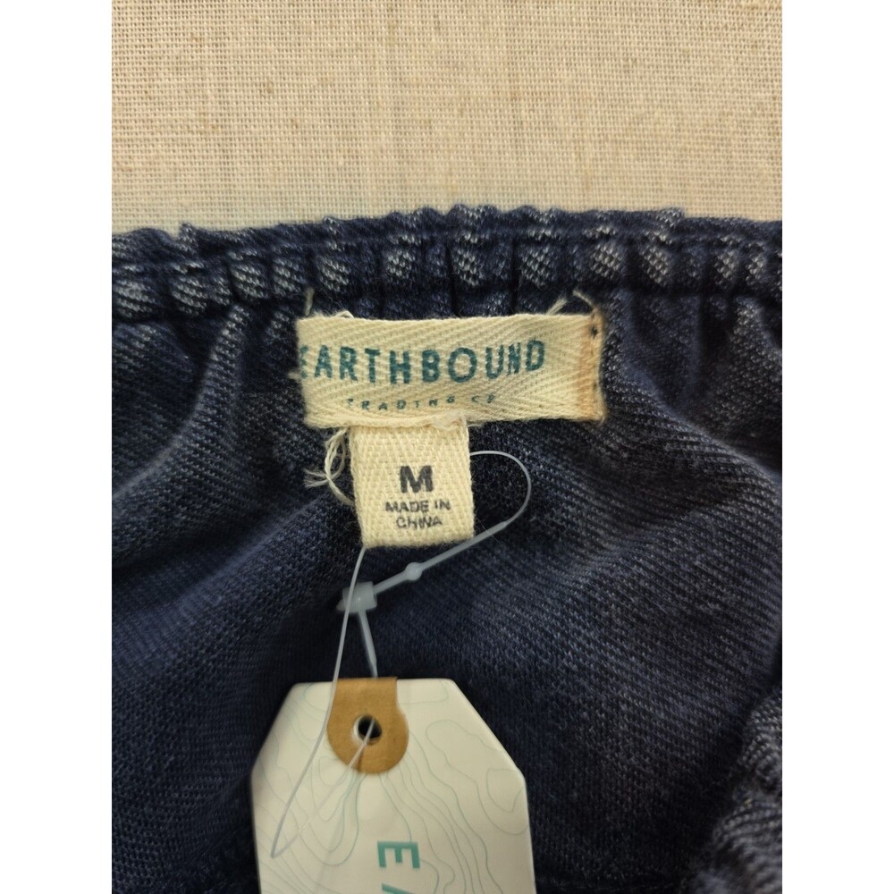 NWT Earthbound Flower Child Blue Flare Pants Medium Bell Bottom Boho - Picture 3 of 9